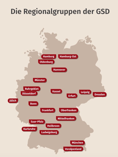 Regiogruppen der GSD in Deutschland Stand März 2026